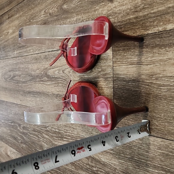 Gucci 'Tess' Original GG Monogram Slip On Heel Red Size 8 1/2 B - Picture 4 of 16